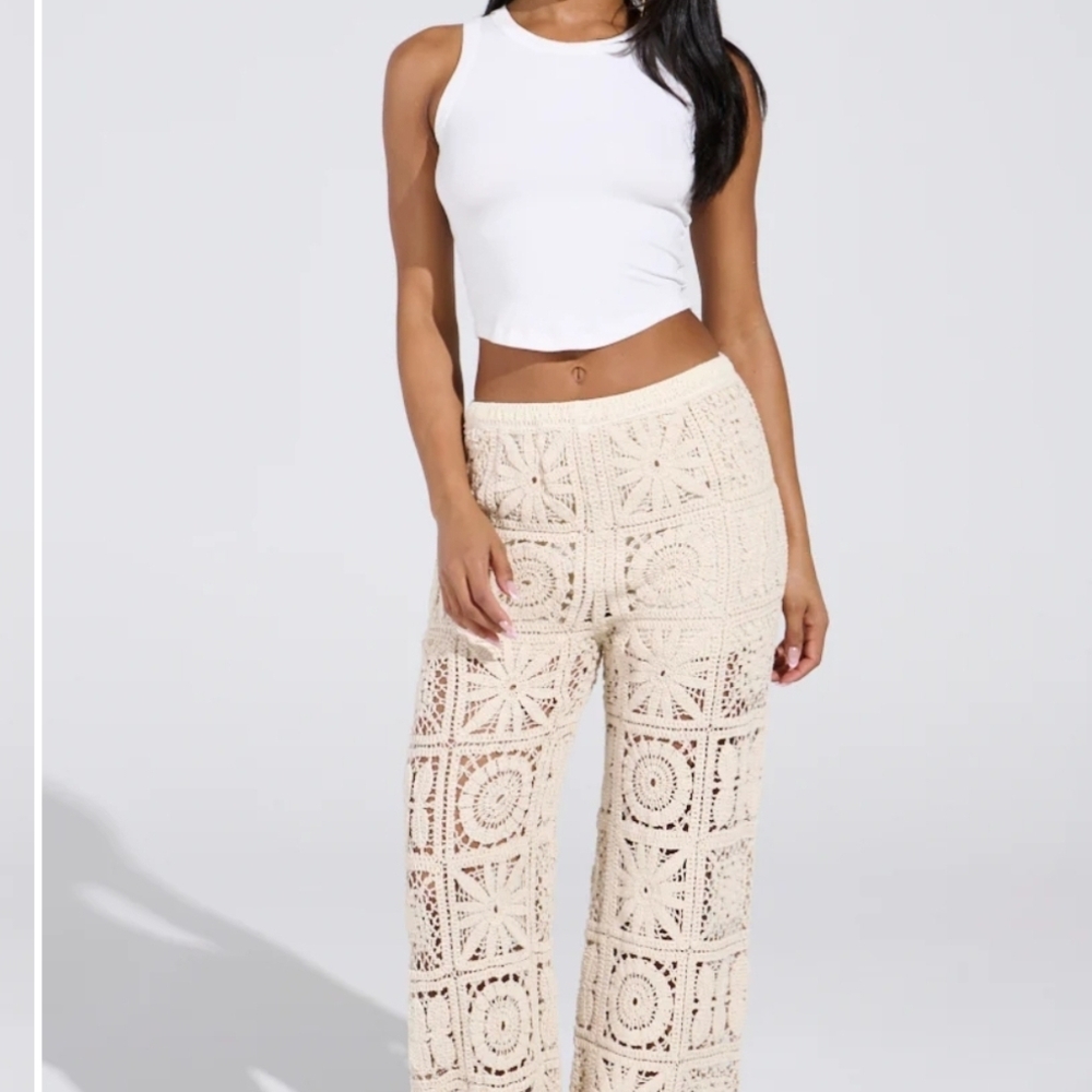CROCHET KNIT PANT - Xl